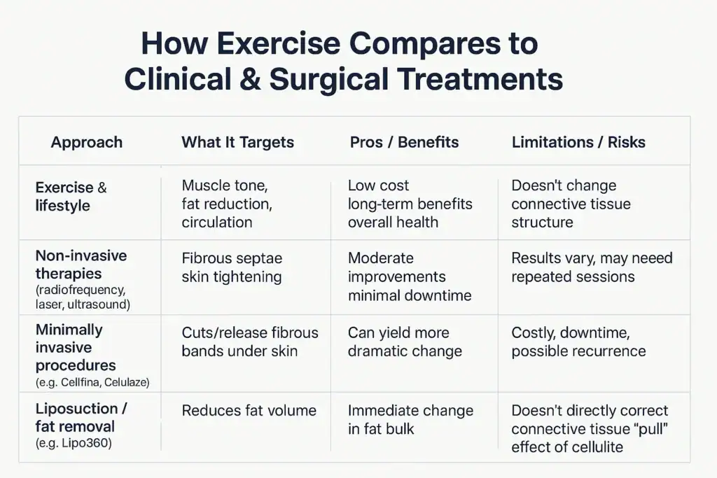 Sculpting Your Bum: Can Toning Exercises Really Reduce Cellulite? 2 How exercise compares to treatments from Lipo 360 Newbury