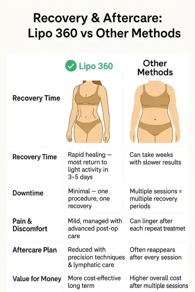 Recovery and Aftercare for Fat-Dissolving Surgery 2 Table to show fat dissolving injection aftercare Newbury